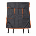 Cargo area pet liner laid flat on a white background with orange piped edges and anchor straps