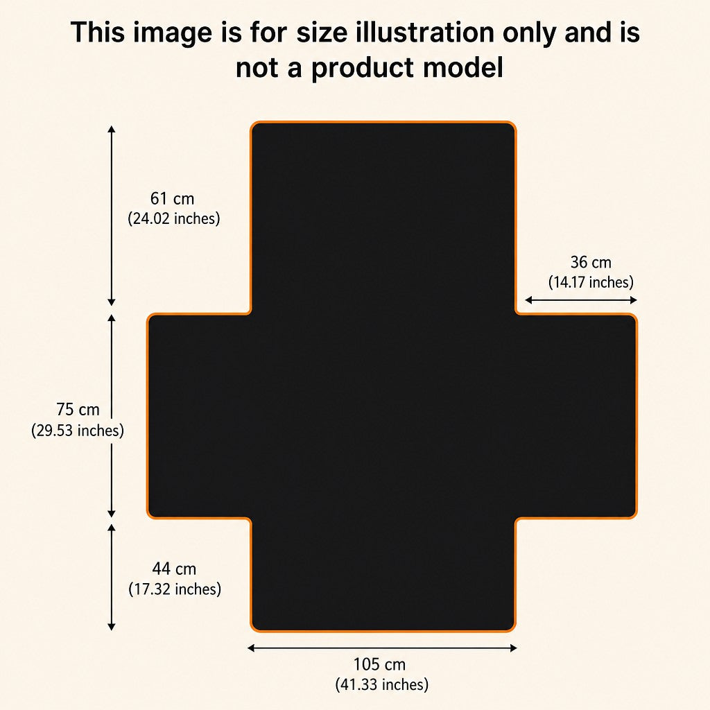 Measurement diagram of the cargo liner in centimeters and inches