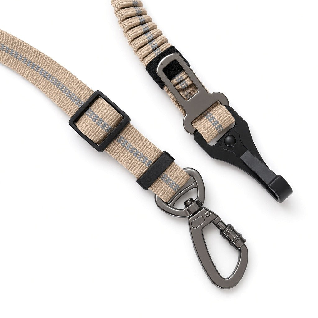 Seat-belt tongue and length adjuster close-up