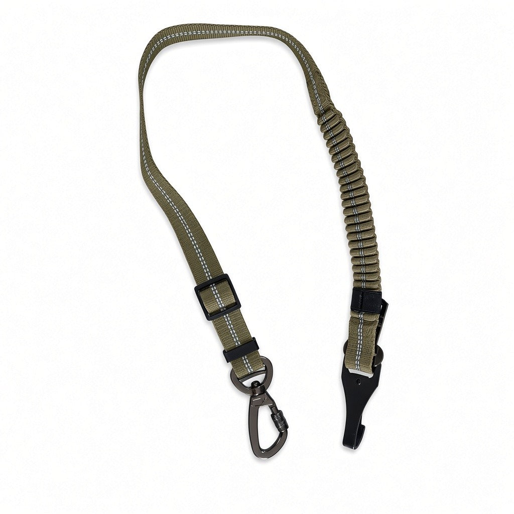 Pet car tether in olive