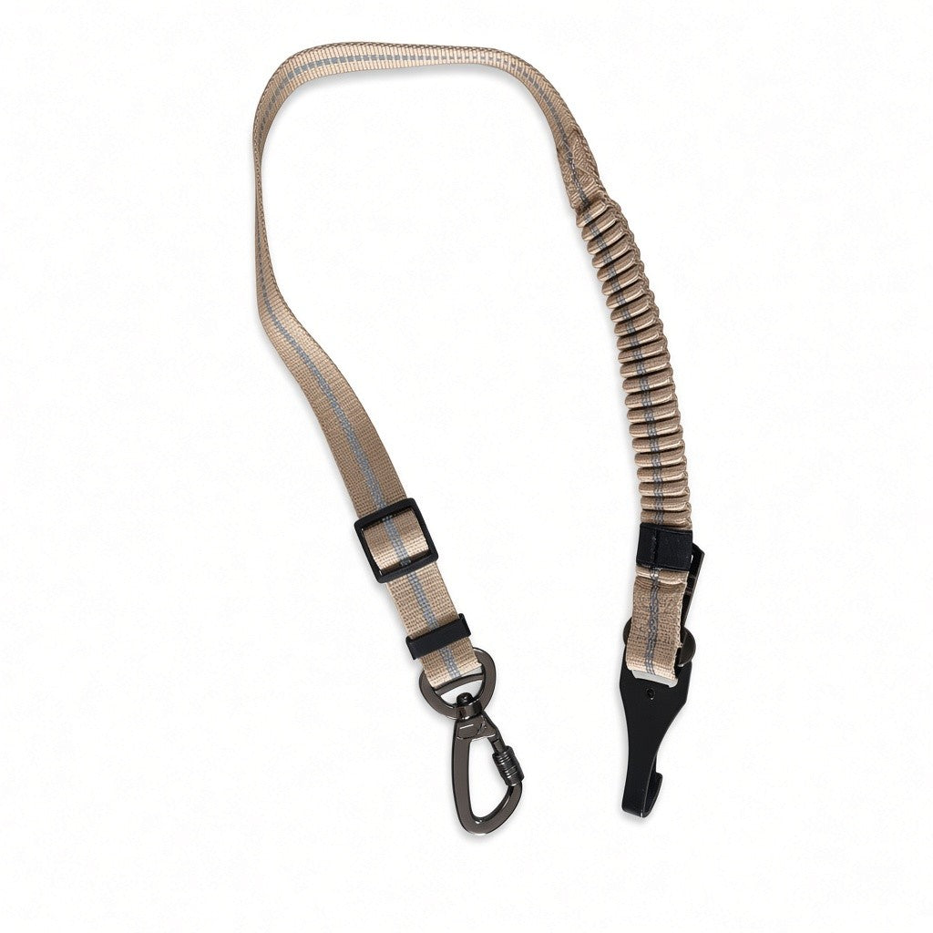 Pet car tether in khaki