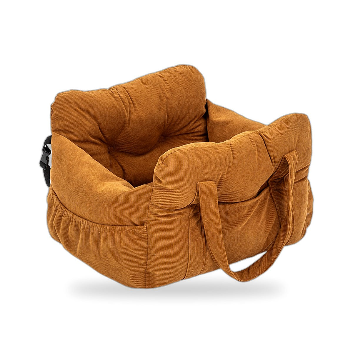 Pet car bed in bronze corduroy
